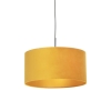 Zwarte hanglamp met velours kap geel met goud 50 cm - Combi