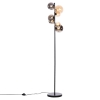 Art Deco vloerlamp zwart met smoke en goud 7-lichts incl. G9 - Wess