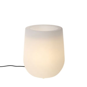 Buiten vloerlamp bloempot wit incl. LED IP44 - Flowerpot