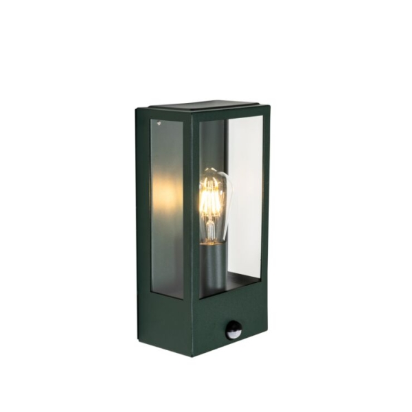 Buiten wandlamp donker groen met bewegingsmelder ip44 - rotterdam