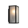 Buiten wandlamp zwart met ribbel glas ip44 - charlois