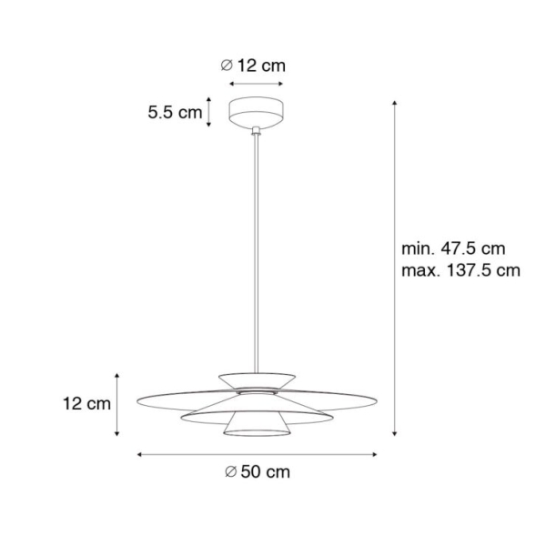 Design hanglamp wit incl. Led 3-staps dimbaar - pauline