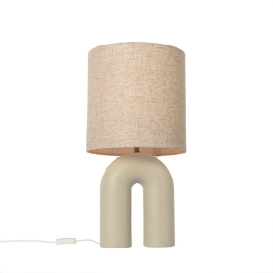 Design tafellamp beige met linnen kap beige - Lotti