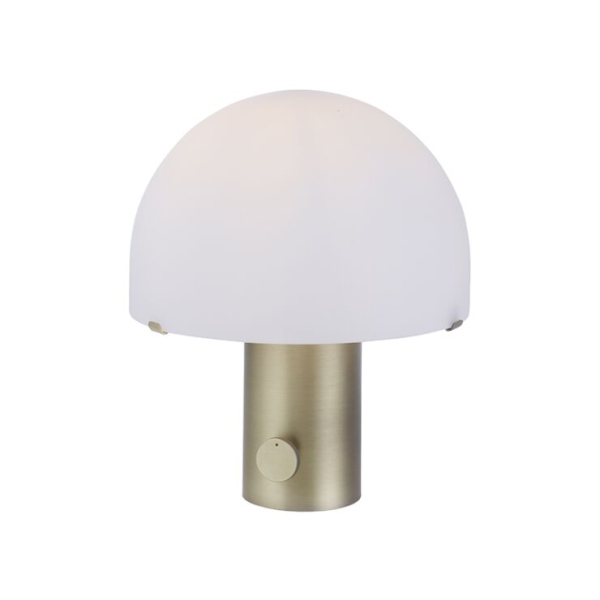 Design tafellamp messing met wit en dimmer - gomba