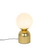Hotel chique tafellamp goud met opaal glas - Pallon Trend