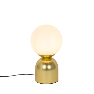 Hotel chique tafellamp goud met opaal glas - Pallon Trend