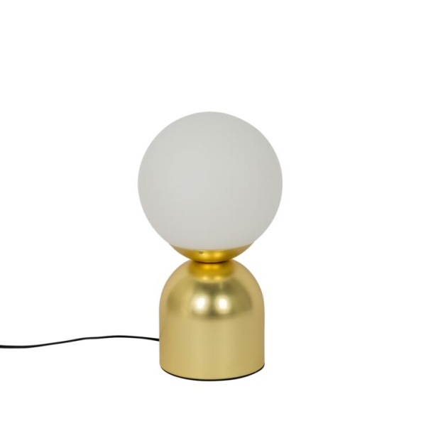 Hotel chique tafellamp goud met opaal glas - pallon trend