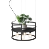 Industriële hanglamp zwart met rek rond 4-lichts - Cage Rack