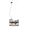 Industriële hanglamp zwart met rek rond 4-lichts - Cage Rack