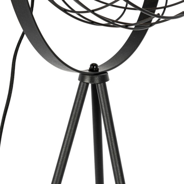 Industriële tripod vloerlamp zwart 35 cm verstelbaar - hanze