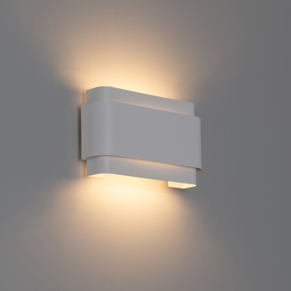 Industriële wandlamp wit 2-lichts - coen