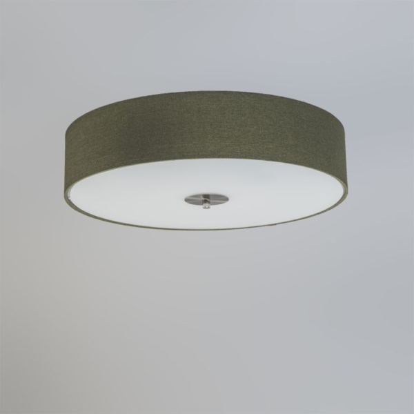 Landelijke plafondlamp groen 50 cm - drum jute