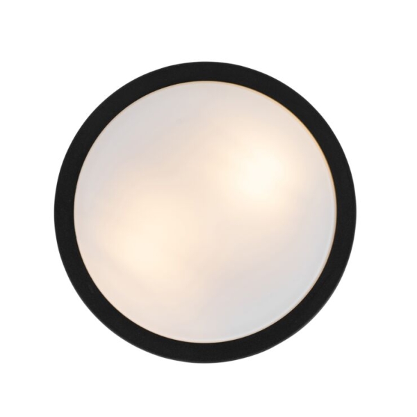 Moderne buiten plafondlamp zwart 28 cm ip44 - flavi