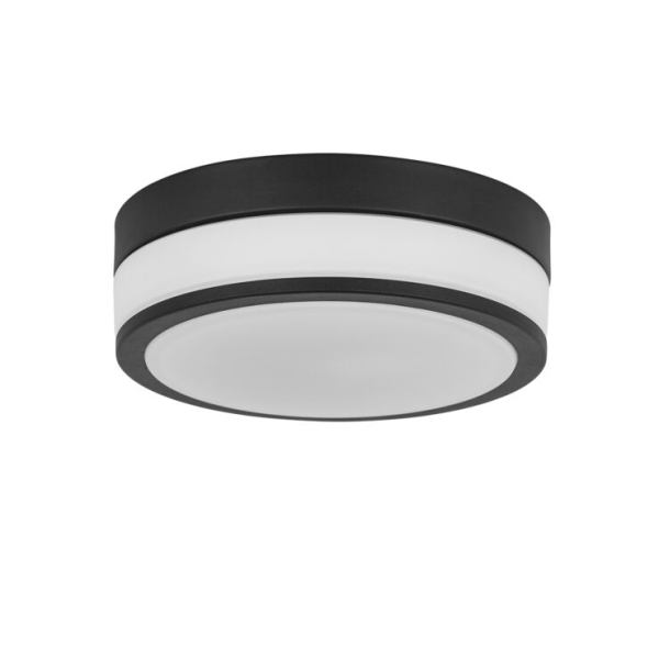 Moderne buiten plafondlamp zwart 28 cm ip44 - flavi