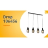 Moderne hanglamp zwart met smoke glas 4-lichts - drop