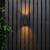 Moderne wandlamp zwart 2-lichts ip44 - baleno