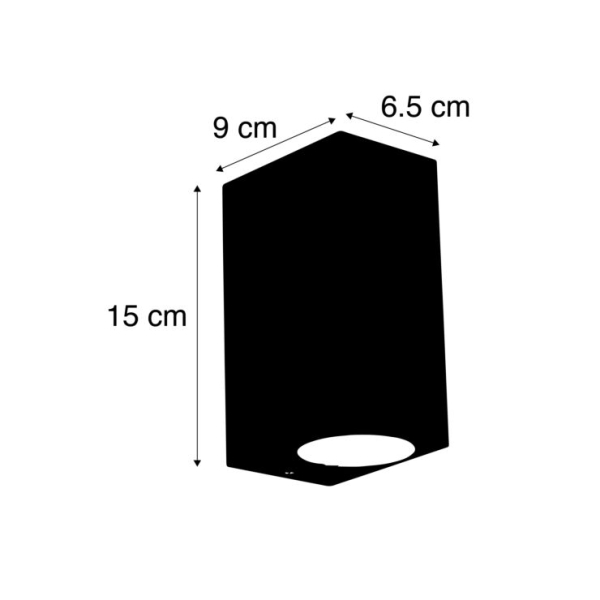 Moderne wandlamp zwart 2-lichts ip44 - baleno