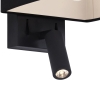 Moderne wandlamp zwart vierkant met leeslamp - puglia