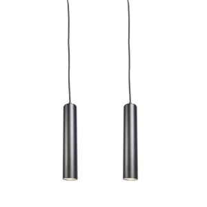 Set van 2 design hanglampen zwart - Tuba small