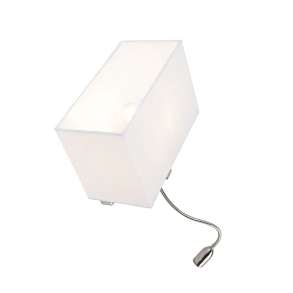 Smart wandlamp staal met kap creme wit incl. Wifi p45 bergamo 14