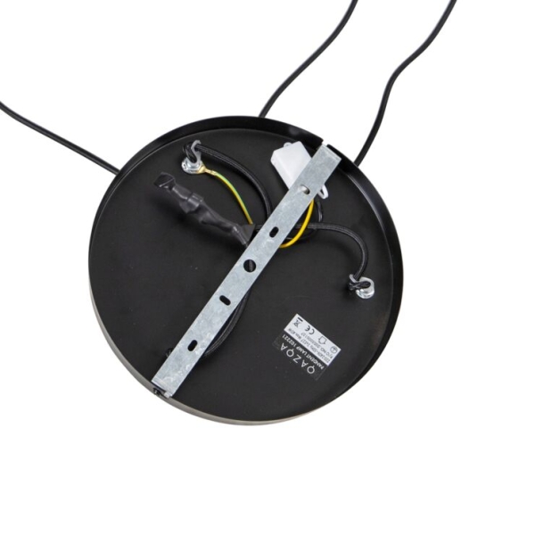 Smart hanglamp zwart met smoke glas incl. 3 wifi st64 dome 14