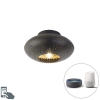 Smart plafondlamp zwart met goud 25 cm incl. Wifi p45 - radiance