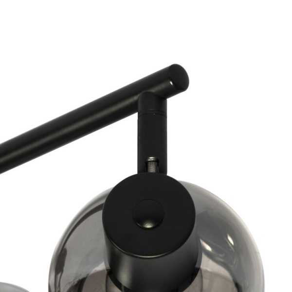 Smart plafondlamp zwart met smoke glas incl. 4 wifi p45 - vidro