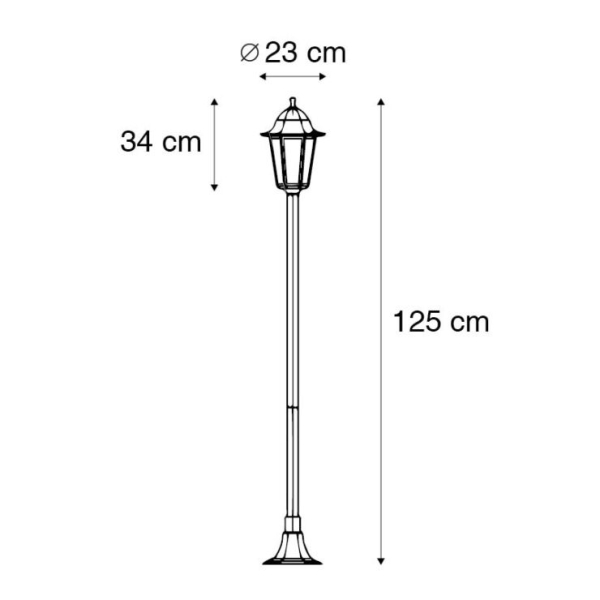 Smart staande buitenlamp zwart 125 cm incl. Wifi st64 - new orleans