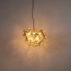 Art deco hanglamp zwart met amber glas 8-lichts - uvas