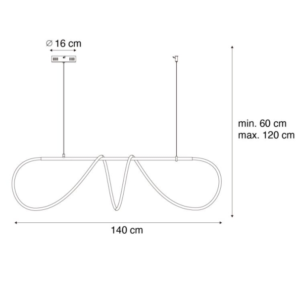 Design hanglamp zwart incl. LED 3-staps dimbaar - Danisha