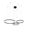 Hanglamp zwart incl. Led 3-staps dimbaar 3-lichts - anello