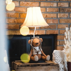 Kinder tafellamp beer bruin - Charles