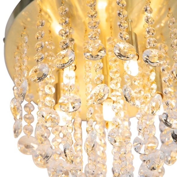 Klassieke plafondlamp goud met glas - medusa