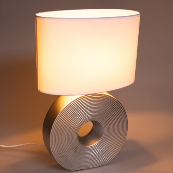 Landelijke tafellamp wit met staal - ollo