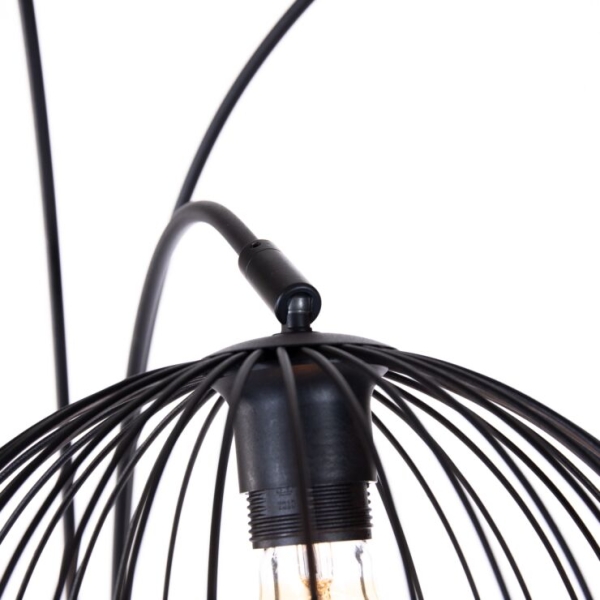 Moderne vloerlamp zwart 3-lichts - koopa
