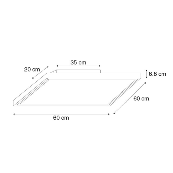 Verwarmingspaneel wit 60 cm incl. LED met afstandsbediening - Nelia