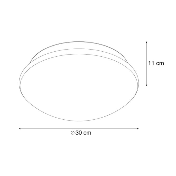 Plafondlamp opaal 30 cm 3-staps dimbaar incl. LED - Luigi