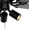 Plafondventilator zwart met hout en trekschakelaar 3-lichts - mistral jeana