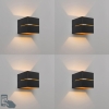 Set van 4 smart wandlampen zwart met goud 9