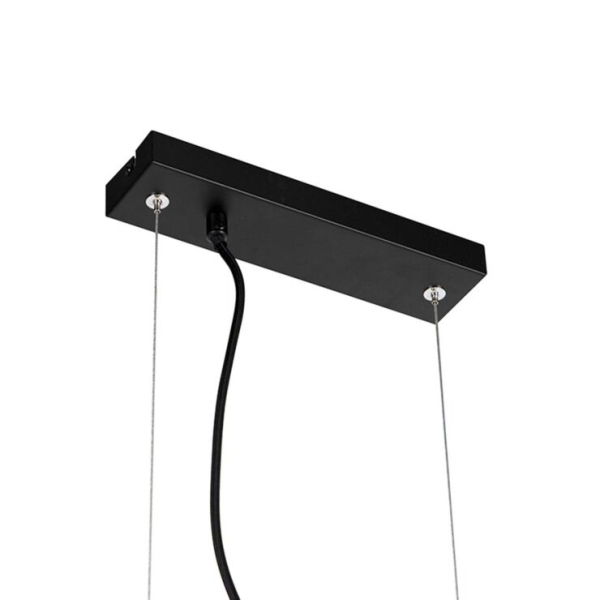 Smart hanglamp zwart met amber glas incl. 8 wifi g9 uvas 14