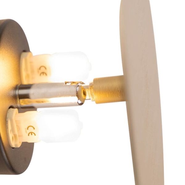 Smart wandlamp rond goud incl. 2 wifi g9 pulley 14