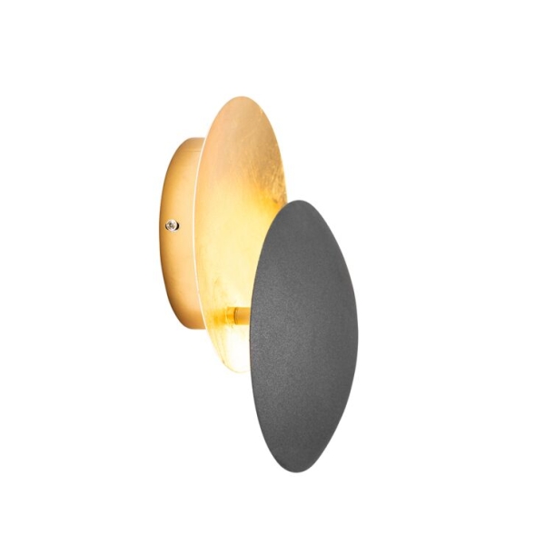 Smart wandlamp zwart met goud incl. Wifi g9 - sunrise