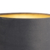 Smart wandlamp zwart met velours donkergrijze kap incl. Wifi a60 - stacca
