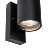 Buiten wandlamp zwart 2-lichts AR70 met schemersensor - Duo