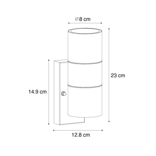 Buiten wandlamp zwart 2-lichts AR70 met schemersensor - Duo