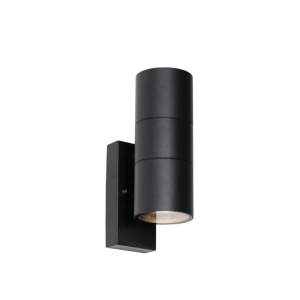 Buiten wandlamp zwart 2-lichts AR70 met schemersensor - Duo
