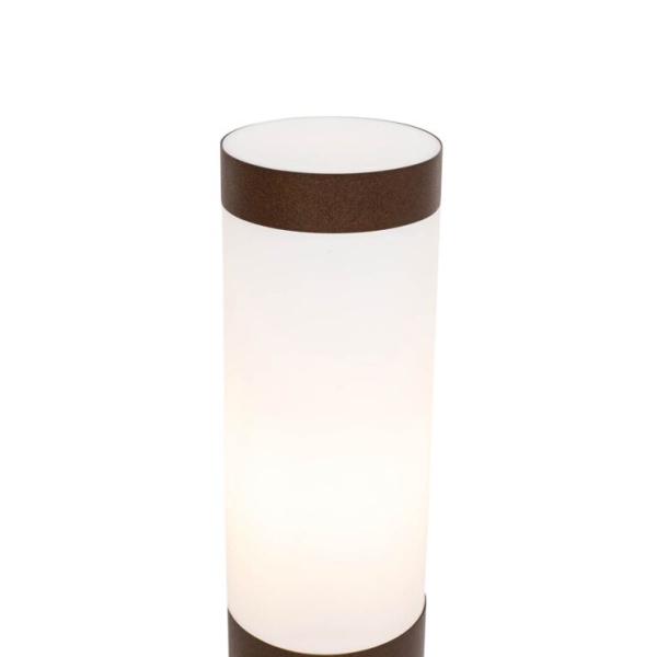 Buitenlamp paal roestbruin met opaal 45 cm IP44 - Rox