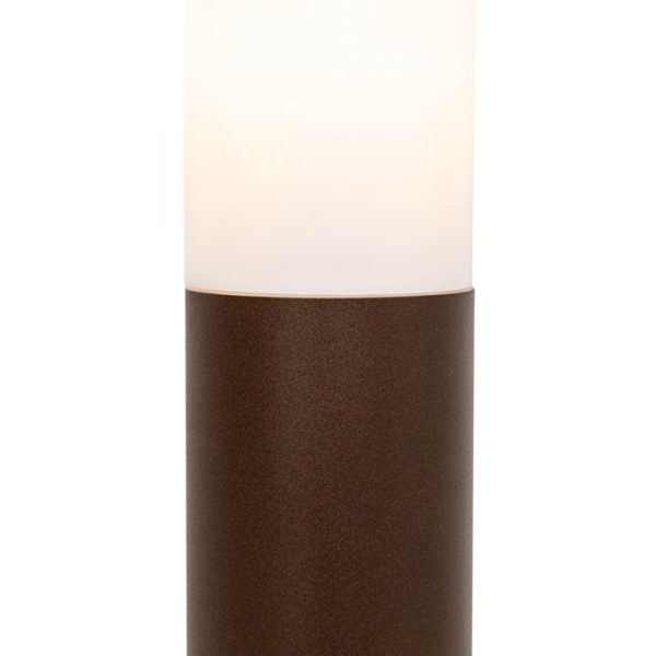 Buitenlamp paal roestbruin met opaal 45 cm IP44 - Rox