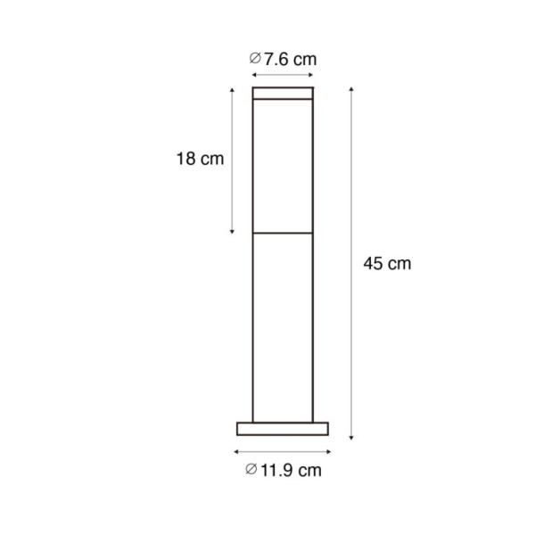 Buitenlamp paal roestbruin met opaal 45 cm IP44 - Rox