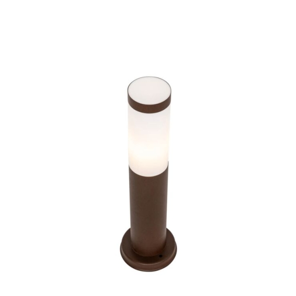 Buitenlamp paal roestbruin met opaal 45 cm IP44 - Rox